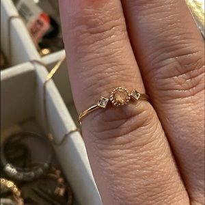 Rose gold citrine and diamond accent ring